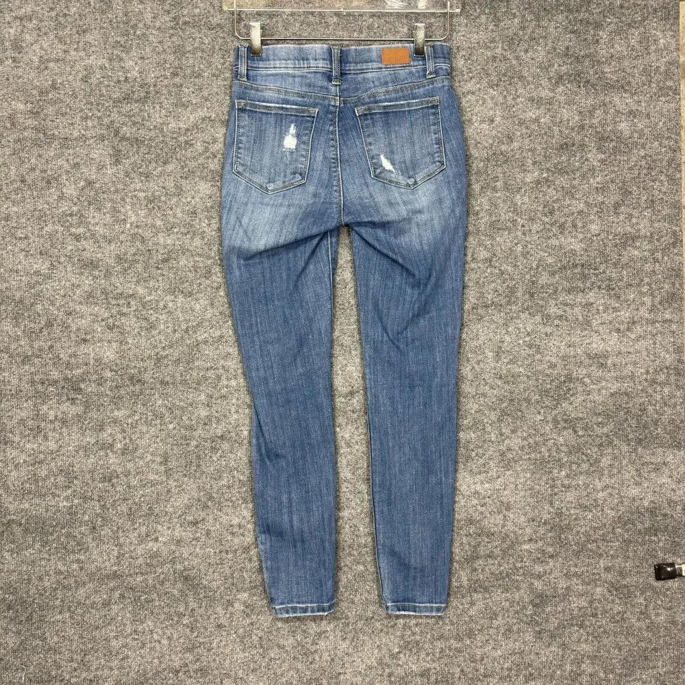 Judy‎ Blue Jeans Womens 3 26 Blue Skinny Fit Distressed Pull On Jegging JB88255